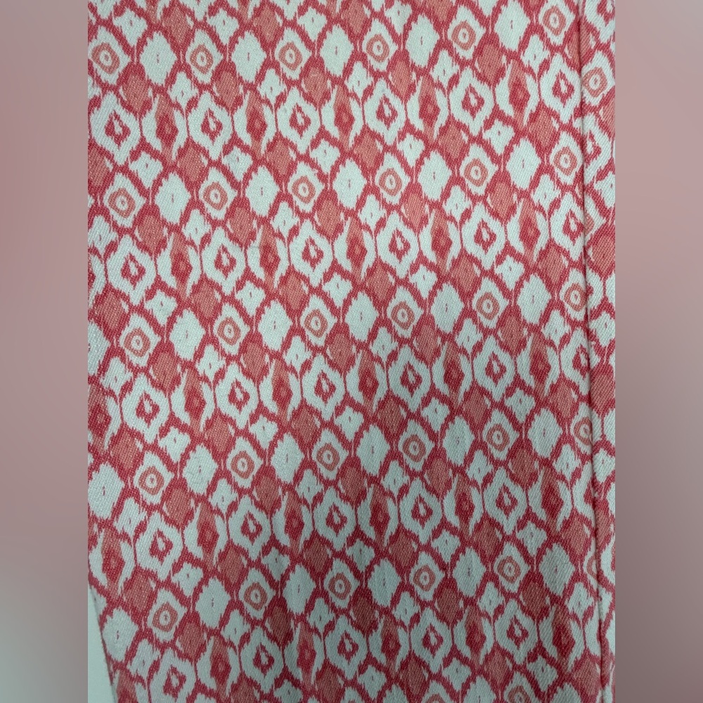 EUC Tribal Pink & White Ikat Geometric Pattern Cropped Jeans,‎ Size 12 - Picture 3 of 7